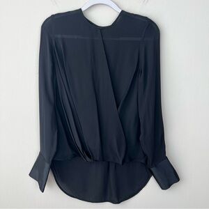 Rag & Bone Silk Wrap Blouse Black